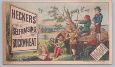 Victorian Heckers' Self-Raising Buckwheat Trade Card 1881 Colorful Art