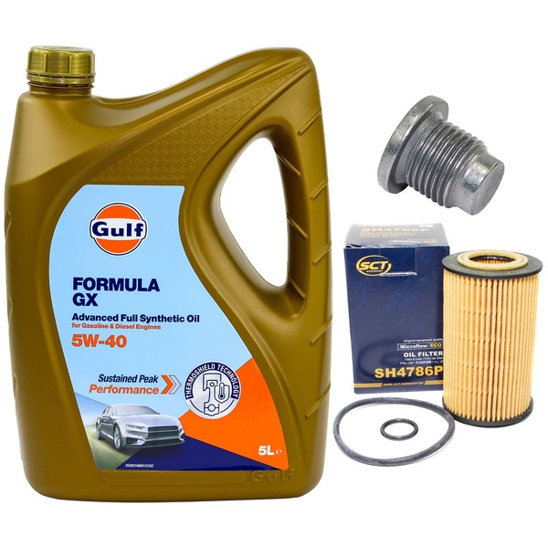 MotoröL Filter Set 5W-40 5 Liter + ÖLablassschraube FüR Renault Clio II Thalia I-image