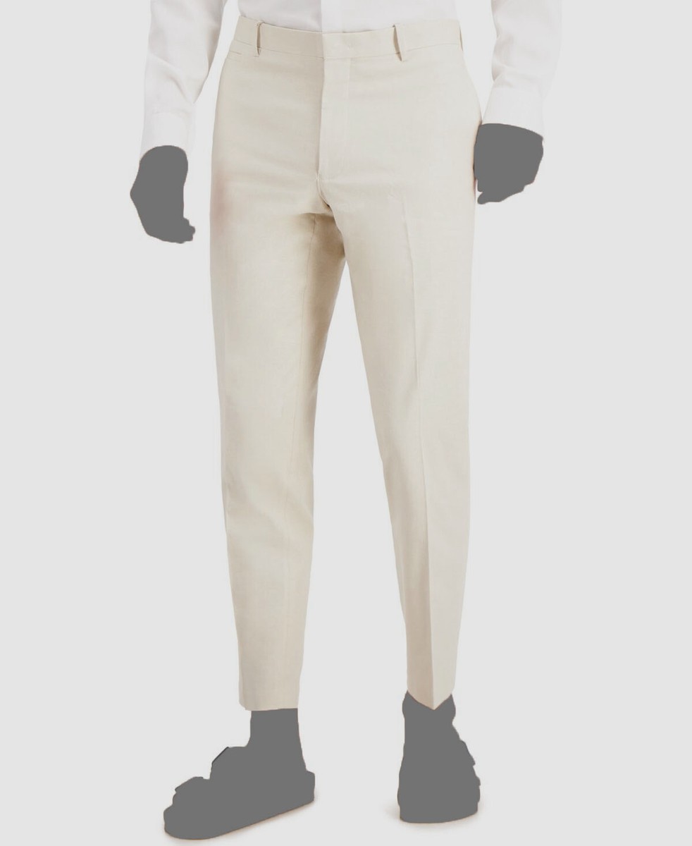 Inc International Concepts Men's Beige Slim-Fit Linen Blend
