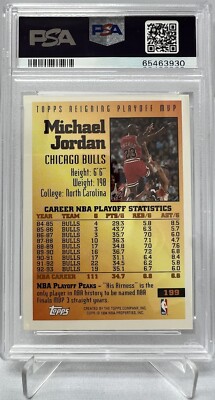 1993 Topps Gold Michael Jordan Reigning Playoff MVP #199 Bulls
