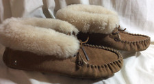 EMU Australia Women's 7 - Men's 6 Brown Sheepskin Mouton Slippers Moccasins VGUC