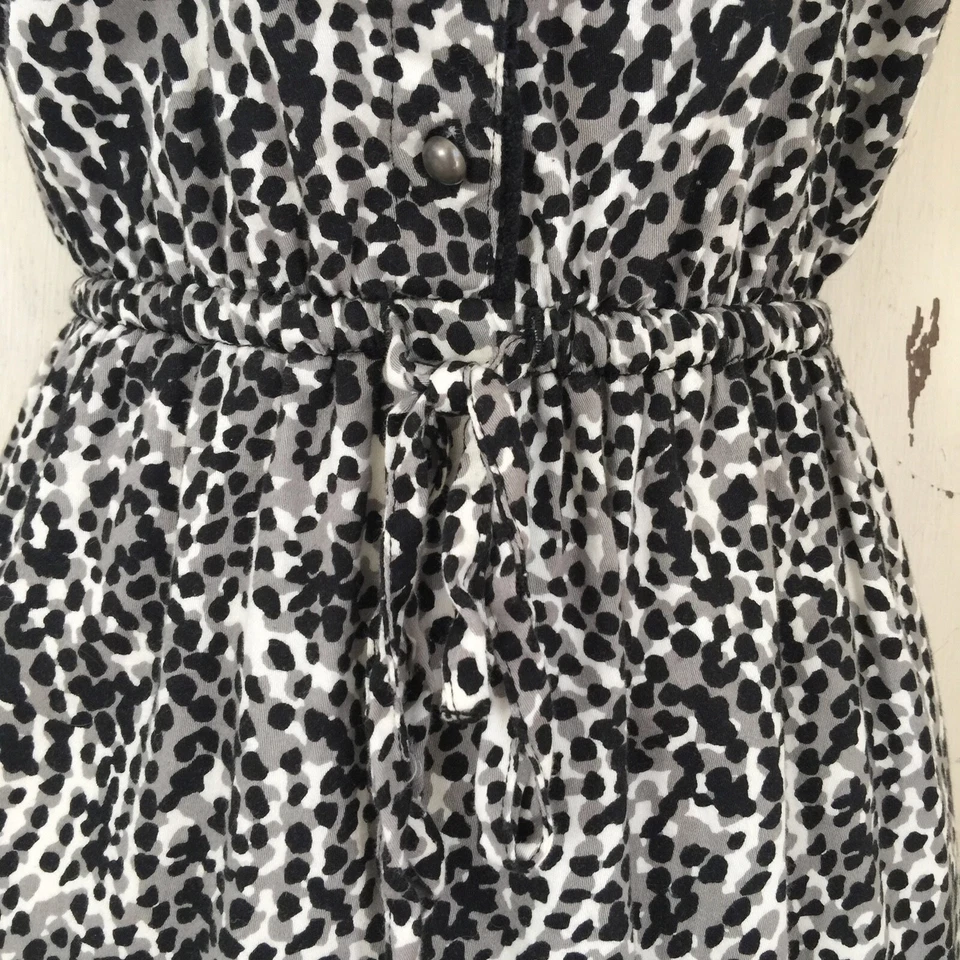 Vestido informal de carrera Merona talla pequeña 4 para mujer negro gris blanco a lunares de algodón Foto 4 de 4