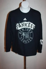 NWT New York Yankees YOUTH Medium 10/12 Navy Blue Adidas Shirt