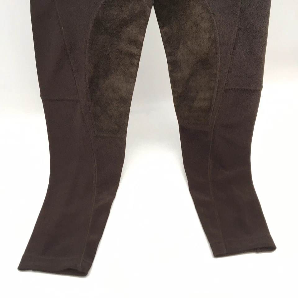 Pantalones Legging BISOU BISOU Michelle Bohbot Estilo Equitación con Parches de Cuero Marrón Foto 4 de 4