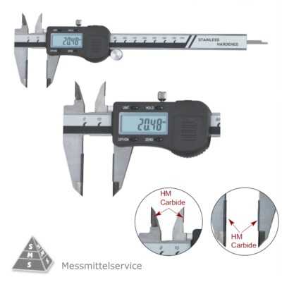 Digital-Messschieber, Hartmetall-Messflächen Messbereich bis 200 mm
