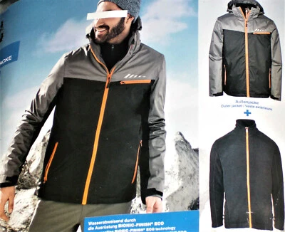 MARKENLOS Herren 3-in-1Allwetterjacke Übergangsjacke Winterjacke Funktionsjacke L52/54 NEU