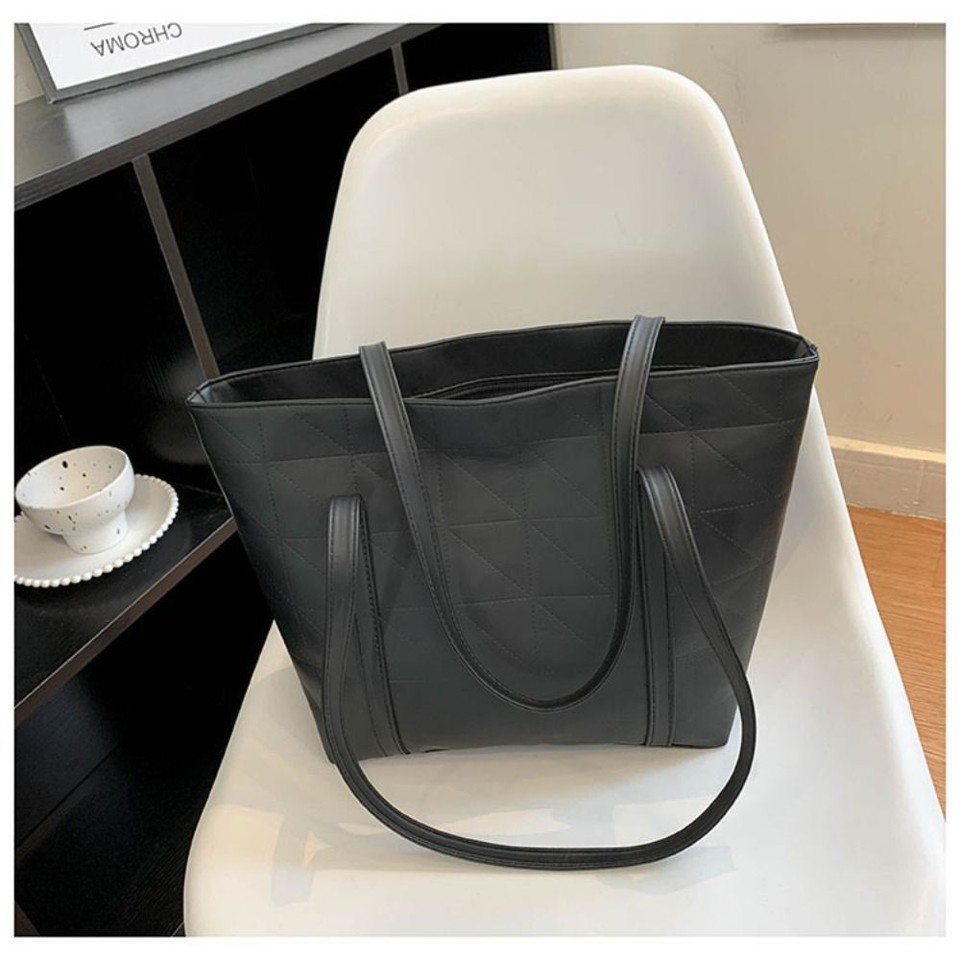 Large Capacity Shoulder Bag Solid Color Top Handle Bag Fashion Women