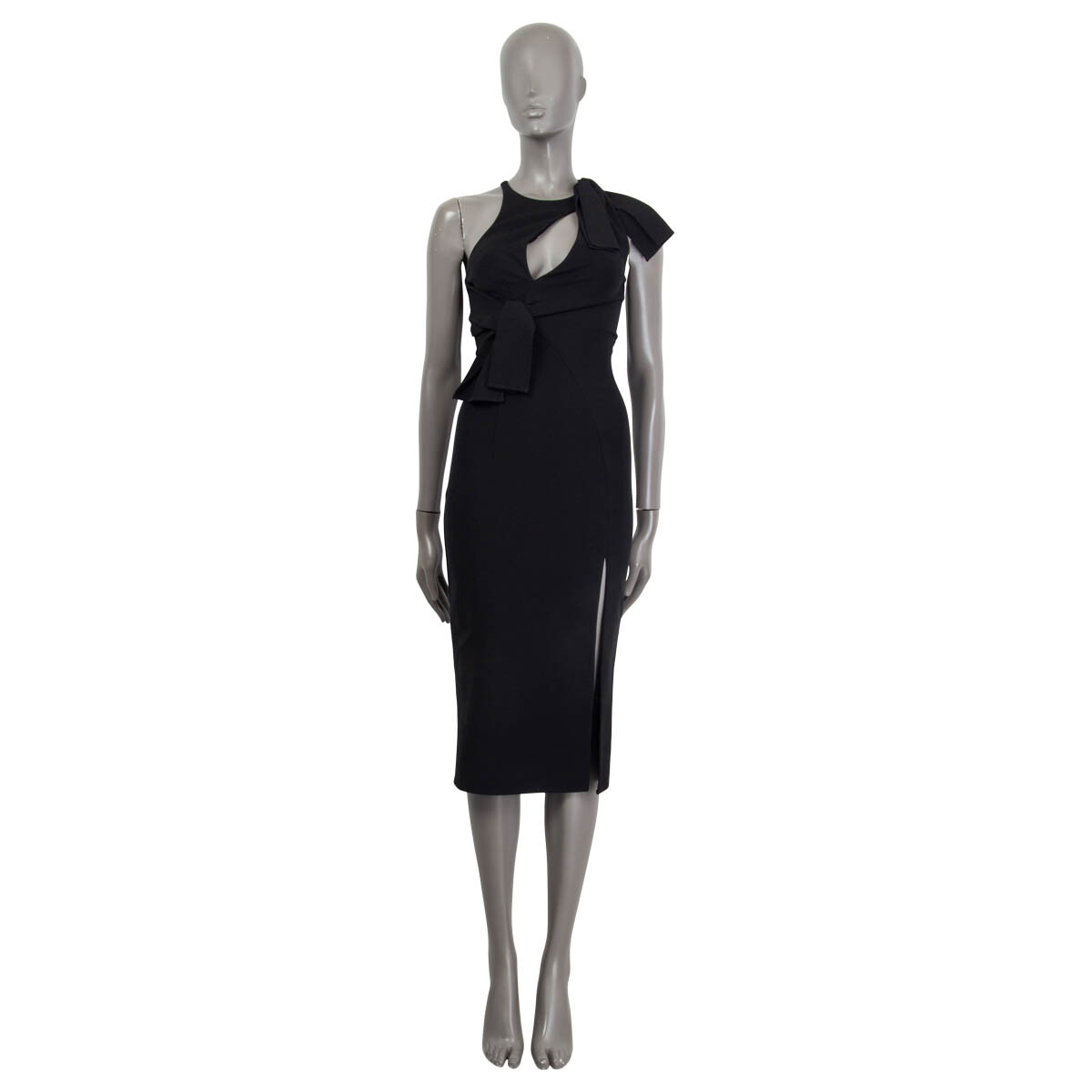 66166 auth VERSACE black viscose 2016 DOUBLE KNOT CUT OUT Dress 38 XS | eBay