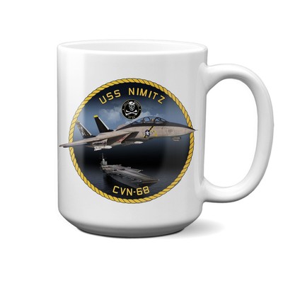 Jolly Rogers USS Nimitz CVN-68 15 Oz Ceramic Mug