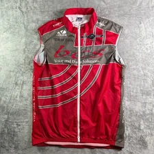 Vintage Voler Cycling Vest Full Zip Sleeveless Biking Windstopper Red Gray 2XL
