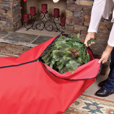 Premium Red Collapsible Rolling Upright Christmas Tree Storage Bag for up to 9FT