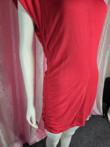 CAbi Red Weekend Mini Ruched Stretch Bodycon Dress Size Medium - Picture 4 of 14
