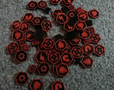 Kill Team Tokens Tactic Tokens x80 Black & Red