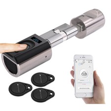 VisorTech Elektronischer Tür-Schließzylinder, Fingerabdruck, Transponder, IP44