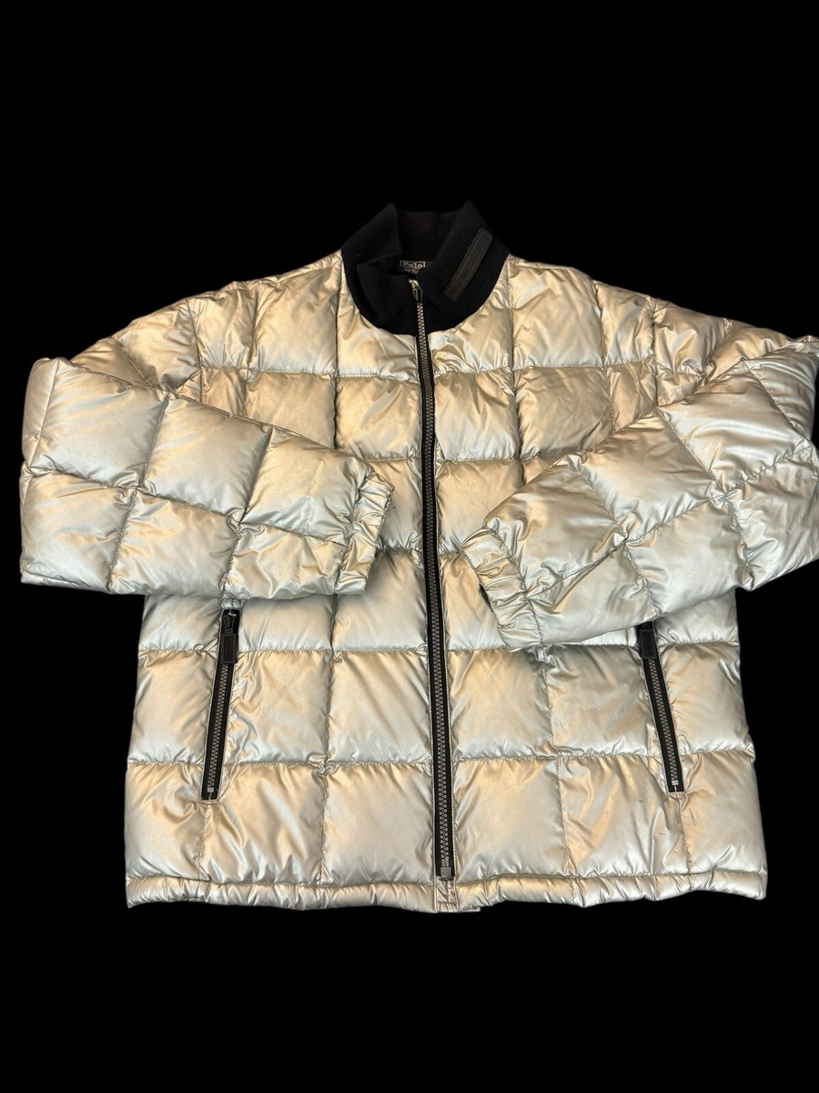 Vintage Polo RL2000 Ralph Lauren Metallic Silver Puffer Down