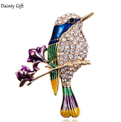DAINTY Women Pearl Rhinestone Bird Branch Animal Insect Scarf Shawl Brooch Pin