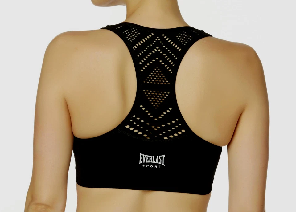 Black EVERLAST PUSHUP SPORT BRA  Removable Pads  Racerback  Misses  L or XL  NWT - Image 2 of 2