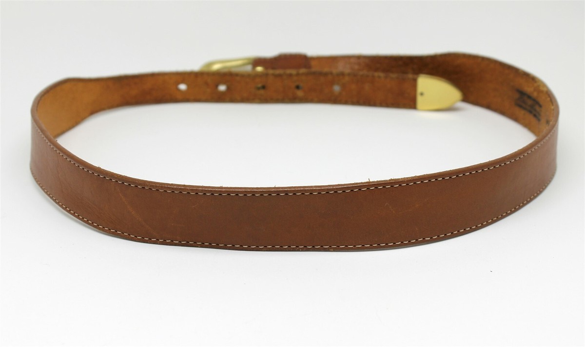 Eddie Bauer Brown Genuine Leather Belt Size M Made In USA | eBay