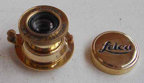 Leitz Elmar copy 3.5/50mm GOLD collapsible lens (FED-Industar copy) Leica M39 - Picture 1 of 1