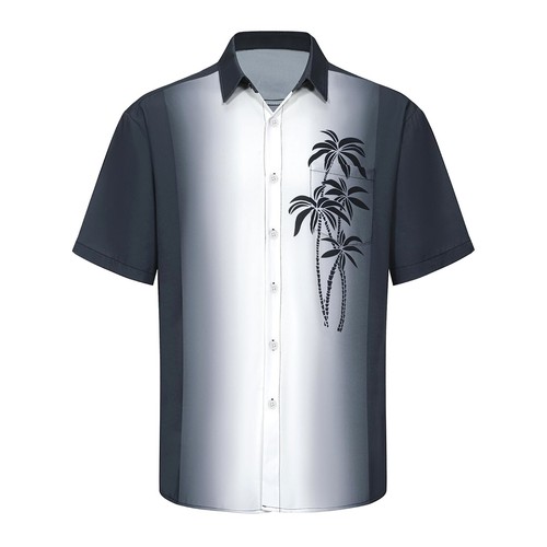 Men's Hawaiian Shirt, Vintage Button Down Short Sleeve Bowling Beach Shirts ๐ - Picture 4 of 44
