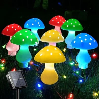 Outdoor Solar Garden Lights Cute Mushroom Shape Decorative Lamp LED Waterproof