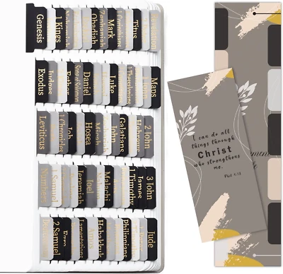 BCABO Gold Foil Bible Tabs for Men and Women 1 Pack Black Gray 1