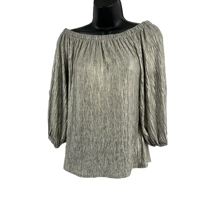 NEW White House Black Market women's Off Shoulder Metallic Top Size Xxsmall NWT