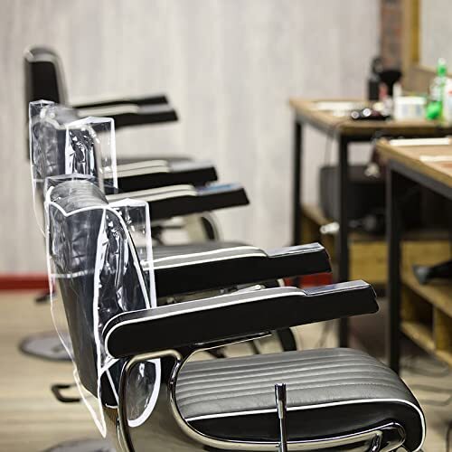 5 Pieces Chair Back Cover Salon Chair Cover Plastic Clear Round Chair Back Co... - Picture 7 of 7