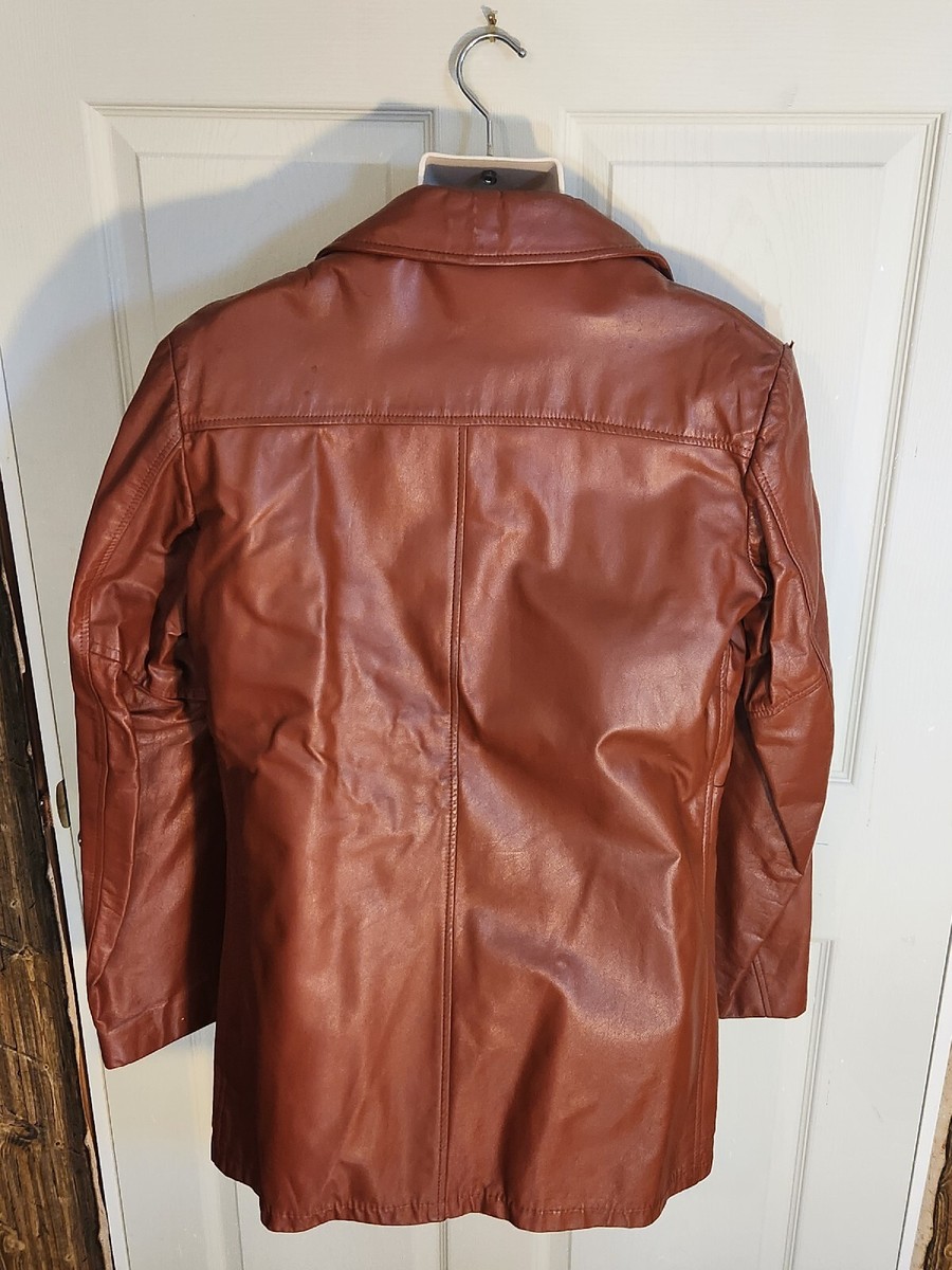 Vintage 70s JC Penney Brown Leather Jacket Size 42L Coat Vintage 70s JC Penney Brown Leather Jacket Size 42L Coat