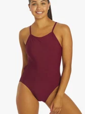 NWT Jolyn Devon One Piece Swimsuit, Good Coverage, Cabernet, Size 38