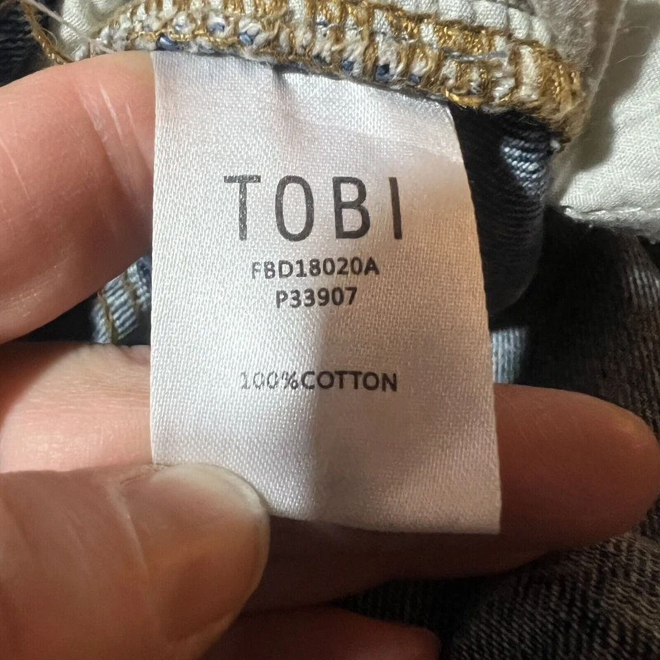 Pantalones Cortos de Jean TOBI Corte de Fábrica Bolsillos Centrales Traseros Algodón para Mujer 30 Foto 4 de 4