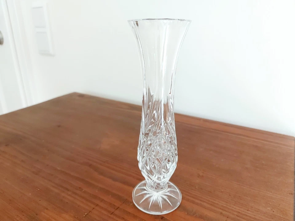 Schmale Glas Vase mit schönen Muster H 18cm - Bild 2 von 4