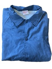 Coaches Jacket Vintage Blue Nylon Snap Up Cardinal Made In USA
