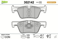 Bremsbelagsatz Scheibenbremse Hinten Valeo 302142 FÜR BMW BremsbelÄGe Belagsatz