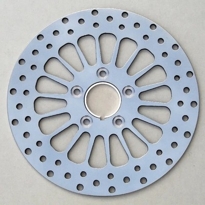 Polished 11.5'' Front King Spoke Rotor Harley & Custom Bikes w/ Speedo Notch