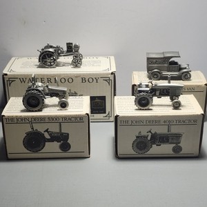 John Deere Pewter Miniature Models w/ Boxes Lot Of 4 – Waterloo Boy, 4010, 5300