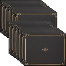 24-Pack Black Award Certificate Holders - Bulk Certificate Holders for Graduati