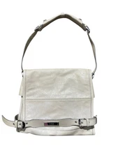 Michele Cream Leather Shoulder Bag Messenger Hobo Bag