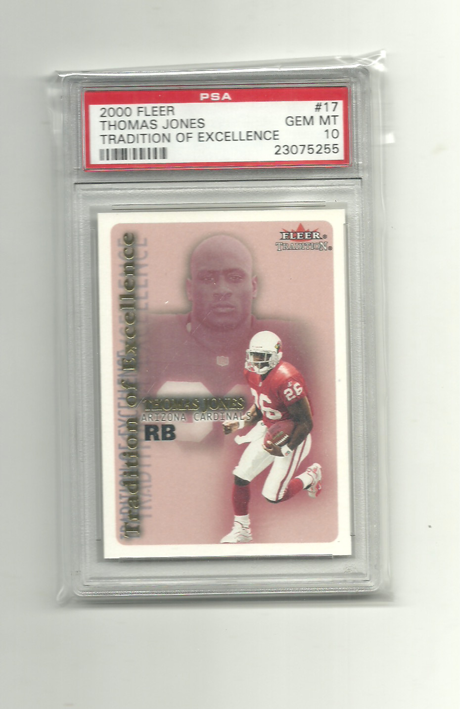 Thomas Jones Fleer Tradition of Excellence #17 Base