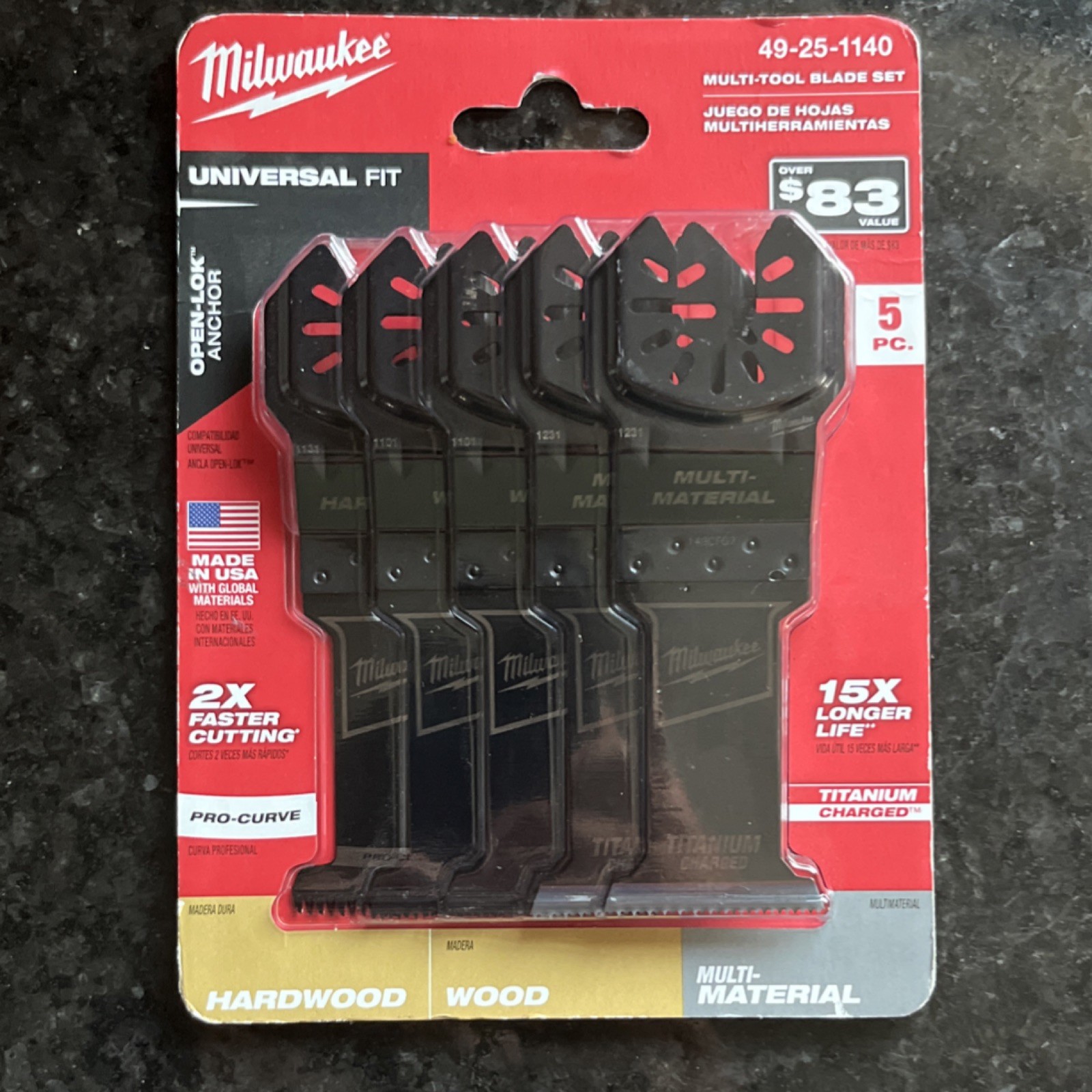 Milwaukee 49-25-1140 Multi-Tool Blade Set Titanium Cutting B