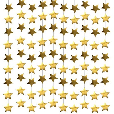 105 Feet Gold Star Garland, 8 Strands Glitter Paper 105.0 Feet,