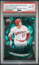 [PSA08] 2022 TOPPS CHROME BLACK SHOHEI OHTANI #97 GREEN ATOMIC REFRACTOR