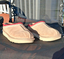 UGG Tasman Women  s Suede Sheepskin Lined Mule Slippers Beige US 7 EU 38