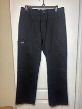 Cherokee Unisex Scrub Pants Black Size L Polyester Cotton Spandex