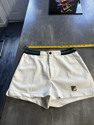vintage fila tennis Shorts Small White Green Blue Retro Danny Dyer The Business - Image 1 of 4