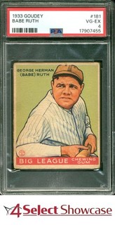 1933 GOUDEY #181 BABE RUTH YANKEES HOF PSA 4