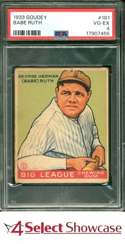 1933 GOUDEY #181 BABE RUTH YANKEES HOF PSA 4