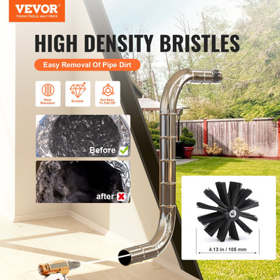 VEVOR 50 FEET Dryer Vent Cleaner Kit, Clamp Connectors