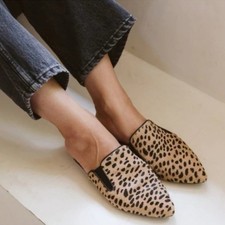 Jenni Kayne Pony Hair Cheetah Mules Size 38