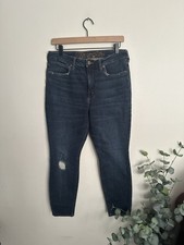 Wrangler Retro Women's Western Dark Blue Skinny Distressed Jeans size 31 EUC